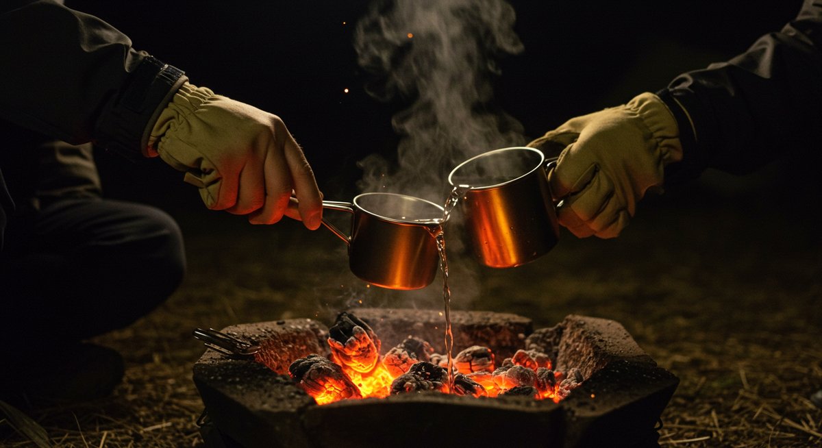 キャンプ 焚き火 夜 消す