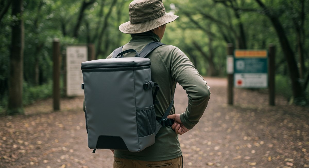 クーラーボックス 背負う