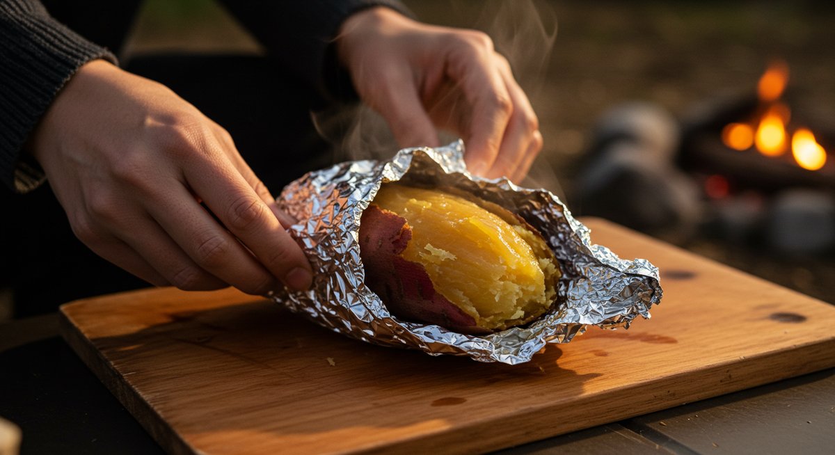 焚き火 焼き芋