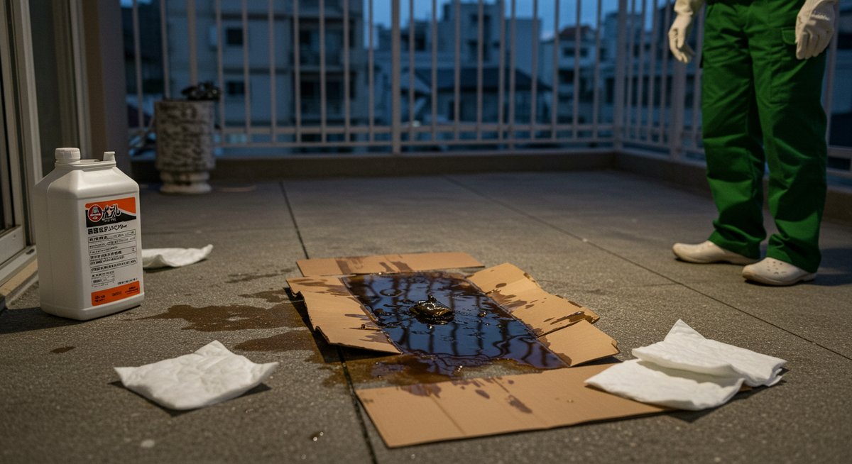 パラフィンオイル こぼした