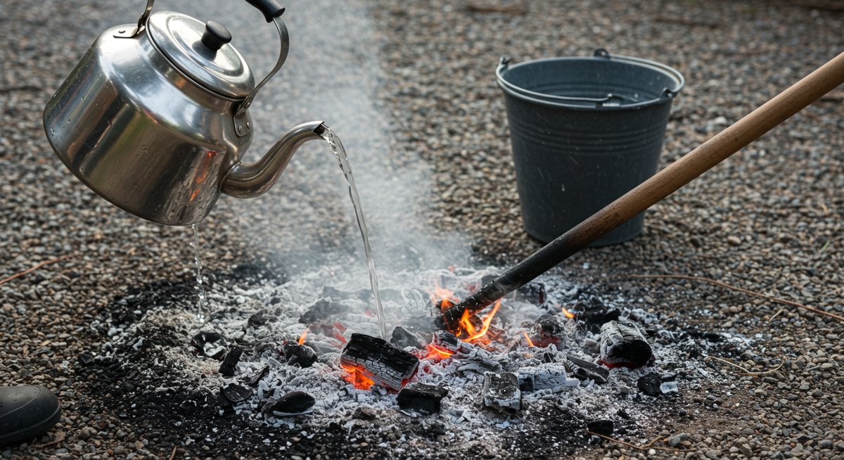 タープの下で焚き火
