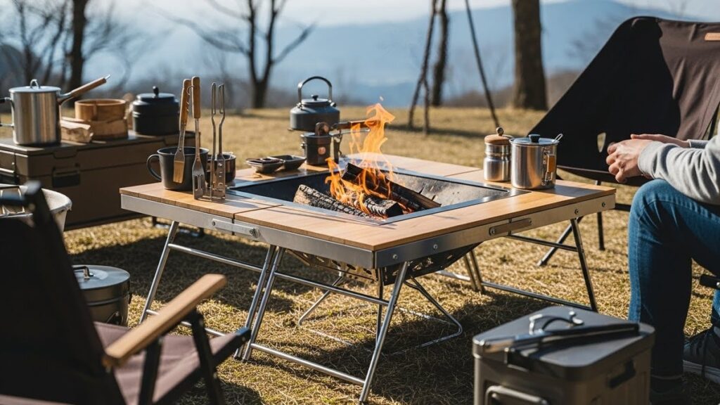 ユニフレーム焚き火テーブルを連結して広げる使い方ガイド | カヌエスタ